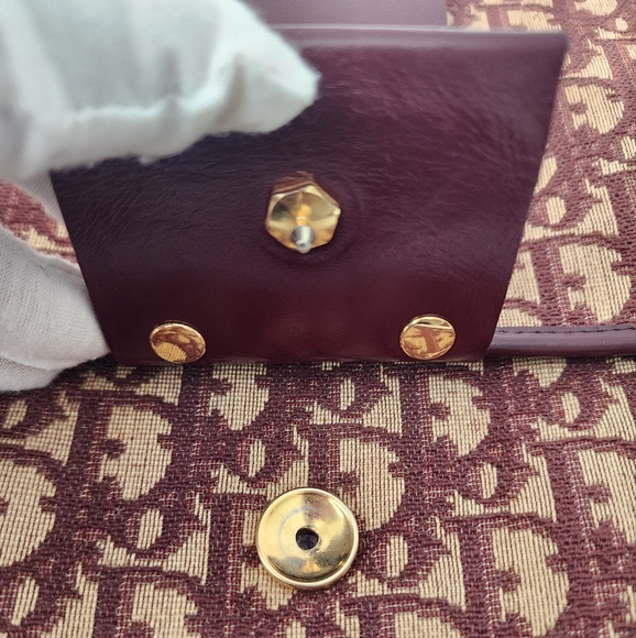 Auth Dior 30 Montaigne Trotter Canvas Bordeaux Clutch - Picture 7 of 12